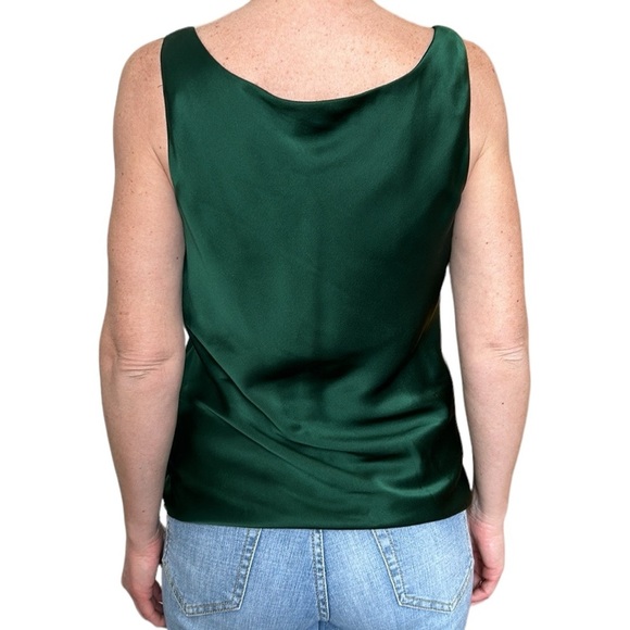 LAFAYETTE 148 NEW YORK Silk Tank Top in Emerald Green 4 - Picture 3 of 14
